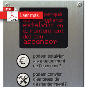 Generalitat de Catalunya: Claus perquè els propietaris estalviïn en el manteniment del seu ascensor